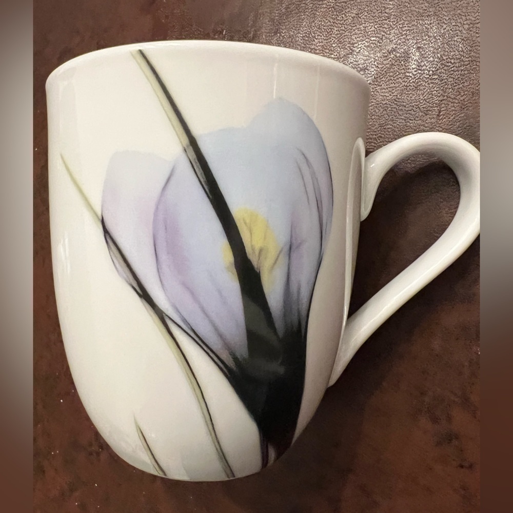 Everyday White China teacup/mug, delicate but coffee mug-sized. Pretty.